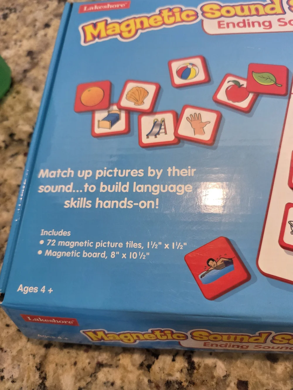 Lakeshore Ending Sounds Magnetic Sound Sorting Board LL436 Ages 4+ Homeschool